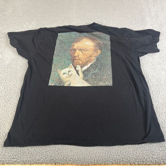 RipNDip T Shirt Mens Large Black Graphic Portrait Cat Print Streetwear Skate - Picture 1 of 9